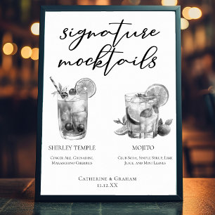 Shirley Temple Mojito Zwarte Witte Mocktails Poster