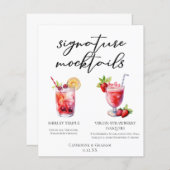 Shirley Temple Strawberry Daiquiri Mocktails Menu (Devant / Derrière)