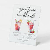 Shirley Temple Strawberry Daiquiri Mocktails Menu Reclamebord Met Voetstuk (Voorkant)