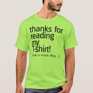shirt "Bedankt voor lezen" (zwarte tekst)