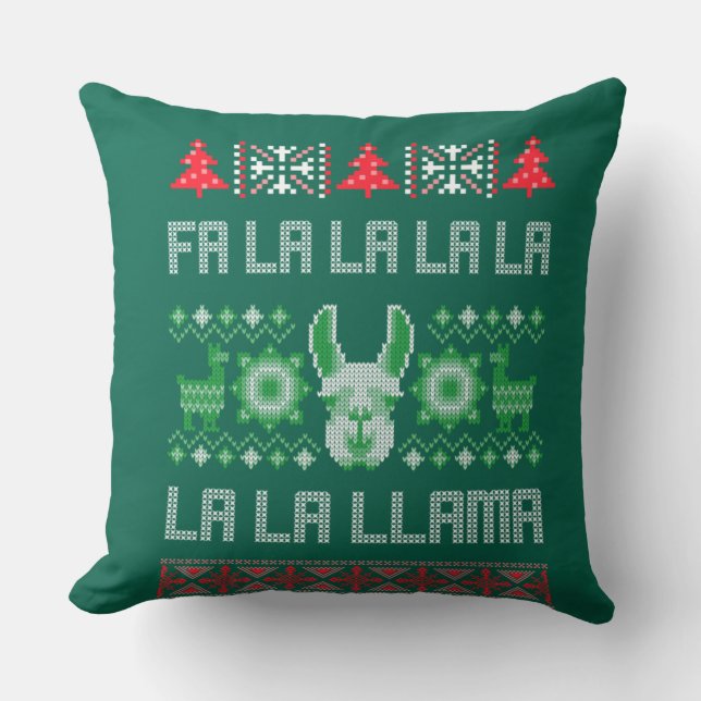 Shirt Fa La La Llama - Oegly KerstSweater Llam Kussen (Voorkant)