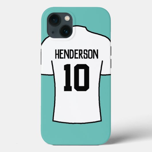 Shirt football in wit met naam en nummer Case-Mate iPhone case (Achterkant)