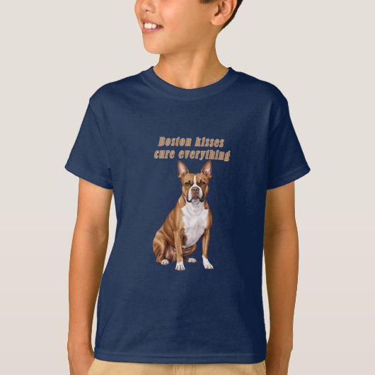 Shirt for Kids – Boston Terrier Love Design (Voorkant)