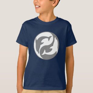 Shirt grijze en witte yin Yang Dolphins