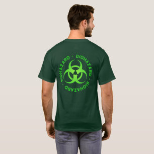 Shirt groen biogevaarsymbool (backprint)
