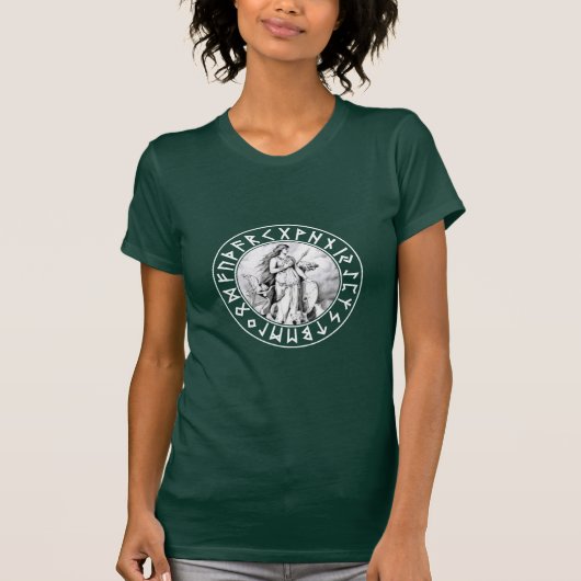 shirt H Freya Rune Shield on Blk (Voorkant)