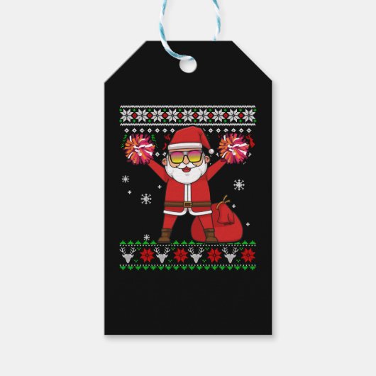 Shirt Kerstmis Cheerleading Sinterklaas Cadeaulabel (Voorkant)