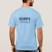 Shirt: Light Blue met Navy Logo (unisex) T-shirt (Achterkant)