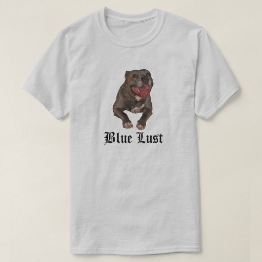 Shirt met blauwe lust Pitbull (Design voorkant)