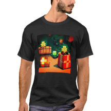 Shirt met cadeaus Minecraft-stijl