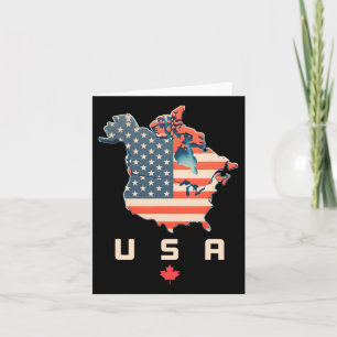 Shirt met Canada en de VS Kaart - Bijlage Amerika'