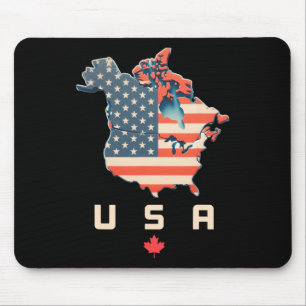 Shirt met Canada en de VS Kaart - Bijlage Amerika' Muismat