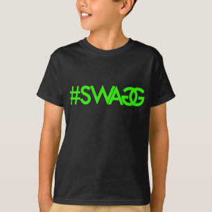 Shirt met de hashtag Swag (groen)