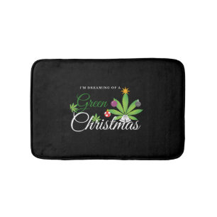 Shirt met groene kerstmis badmat