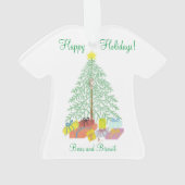 Shirt met kerstbomen Ornament in vorm (achterkant)