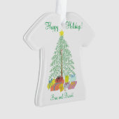 Shirt met kerstbomen Ornament in vorm (voorkant)