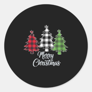 Shirt met kerstbomen Rood Buffalo Pset Chris Ronde Sticker