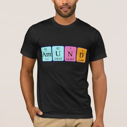 Shirt met periodieke tabelnaam (Voorkant)