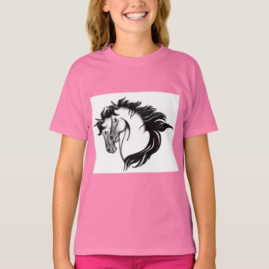 Shirt met twee paardenkoppen (Voorkant)