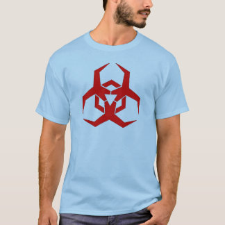 Shirt met waarschuwingssymbool voor malware