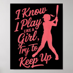 Shirt-o-topia Dames Ik weet dat ik speel als een m Poster