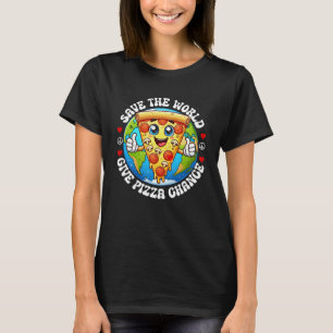 Shirt om de wereld te redden Geef pizza kans Shi