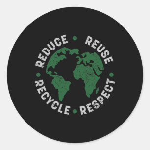 Shirt op de Aarde Leraar Recyclen recycling Ronde Sticker