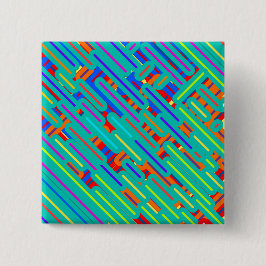 Shirt patroonuitgang - kleurrijke strepenpatronen vierkante button 5,1 cm