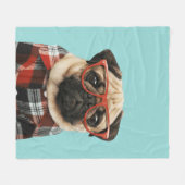 Shirt Pug Fleece Deken (Voorkant (Horizontaal))