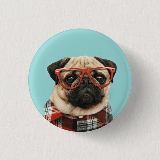 Shirt Pug Ronde Button 3,2 Cm (Voorkant)