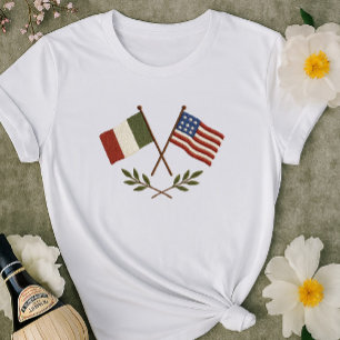 Shirt van de Italiaans-Amerikaanse vlag geborduu
