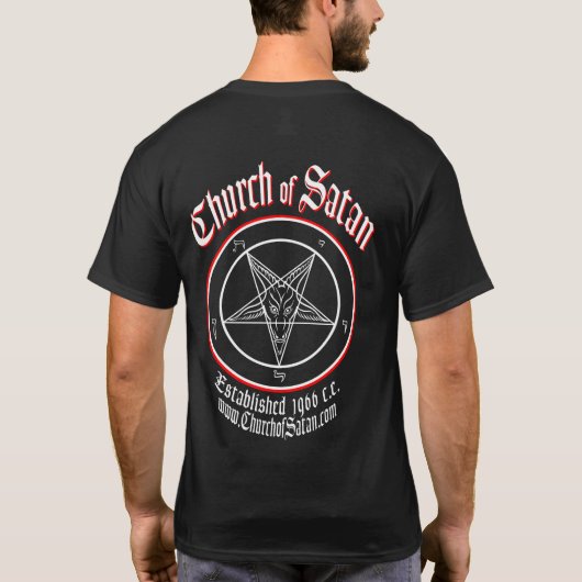 Shirt van de Satan-kerk met twee kanten (Achterkant)