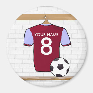  Shirt van de Voetbal (claret en blauw) Magnet Magneet