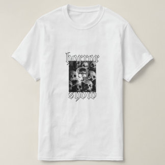 Shirt van de zomerwitte katoen met de horror verto