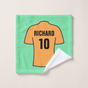 Shirt van football in de oude goudwas washandje