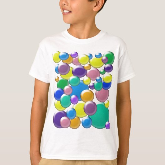 Shirt van het Kind met gekleurde bubbels (Voorkant)