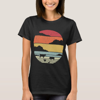 Shirt van landbouwhuisdieren. Retro-Koe, varken, k