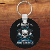 Shirt van mannelijke verpleegster nooit onderschat sleutelhanger (Voorkant)