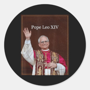 Shirt van paus Leo XIV, paus Leo XIV Ronde Sticker