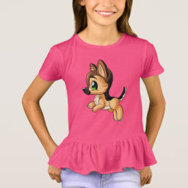 Shirt van Stilish Girl's German Shepherd Puppy Ruf