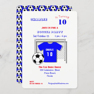 Shirt Voetbal Blauwe Voetbal Gepersonaliseerd Kaart