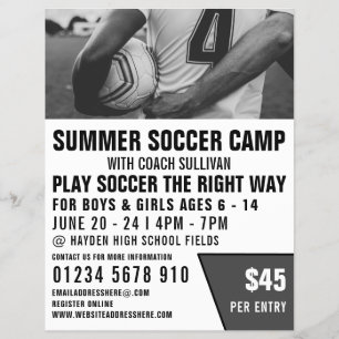 Shirt Voetbal, voetbalkamp Adverteren brochure