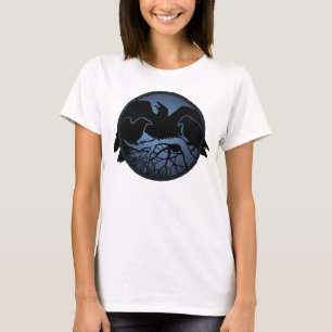 Shirt voor dames met een Raven Art-achtergrond