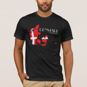 Shirt voor de Deense vlagplattegrond
