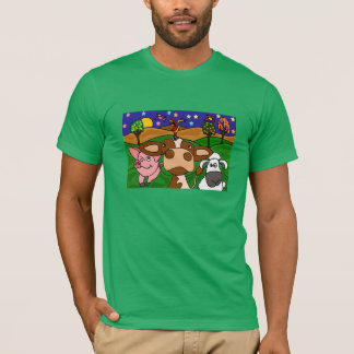 Shirt voor de folkkunst van landbouwhuisdieren