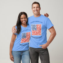 Shirt voor kiezersregistratie - QR-code net op de 