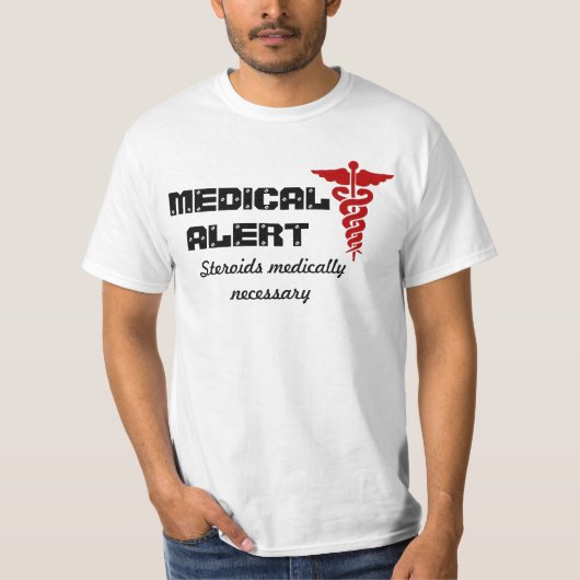 Shirt voor Mannen medische waarschuwing (Voorkant)