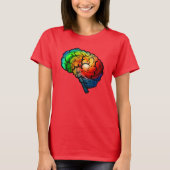 Shirt voor Neurodiversiteit Pride Rainbow Brain (Voorkant)