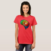 Shirt voor Neurodiversiteit Pride Rainbow Brain (Voorkant volledig)