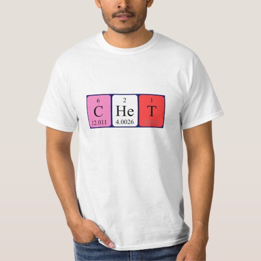 Shirt voor periodieke tabelnaam (Voorkant)